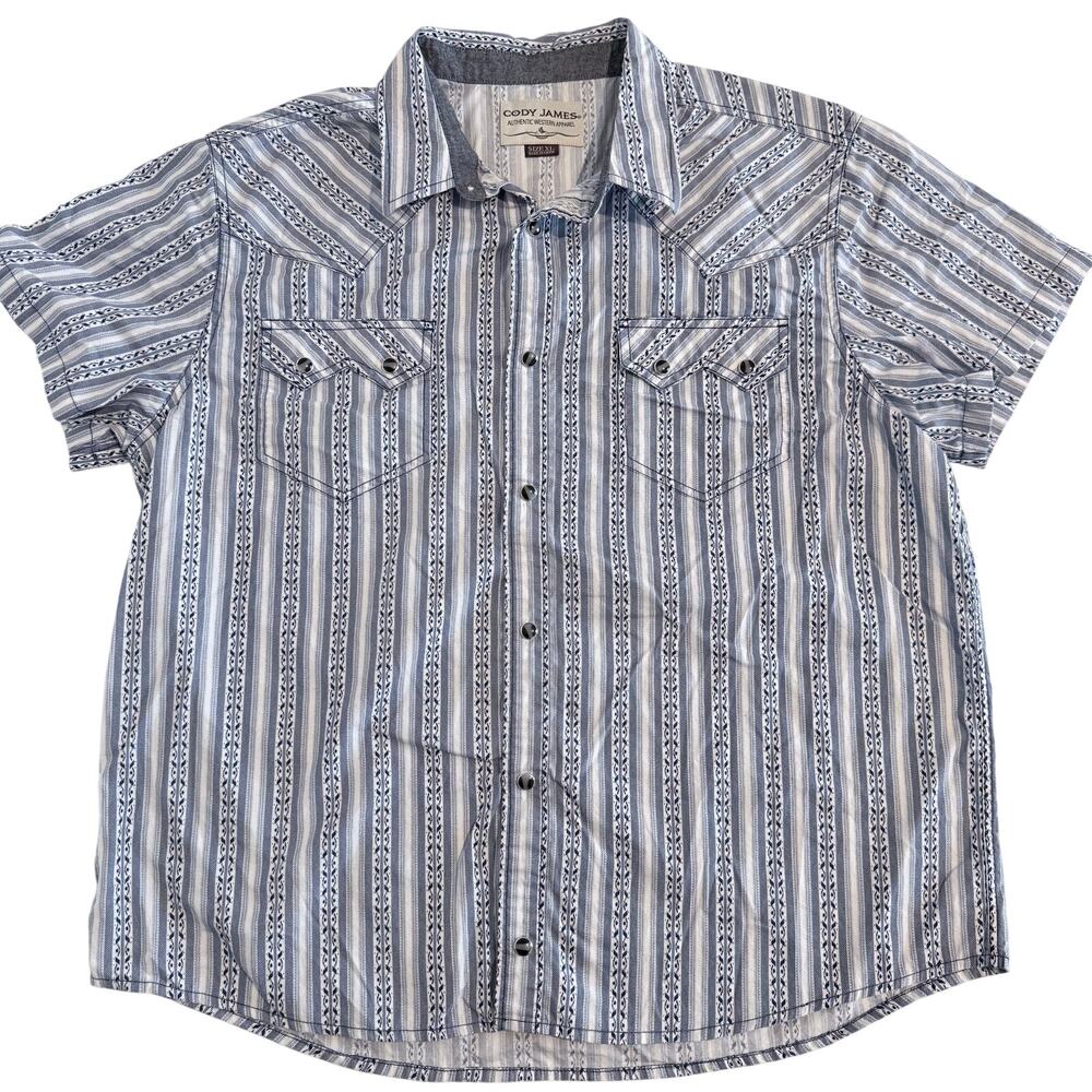 Cody James Authentic Western Pearl Snap Shirt — Men's XL | Aztec Stripe